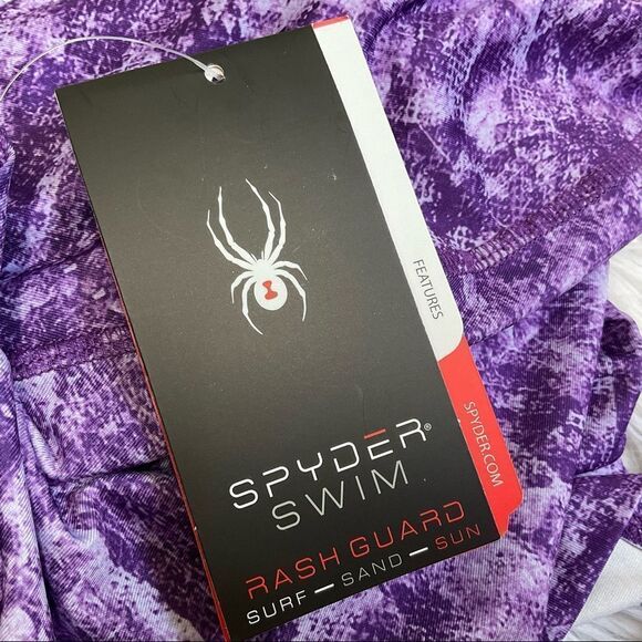 NEW SPYDER SWIM purple rush guard long sleeves UPF30+ multicam XXL - Picture 12 of 15